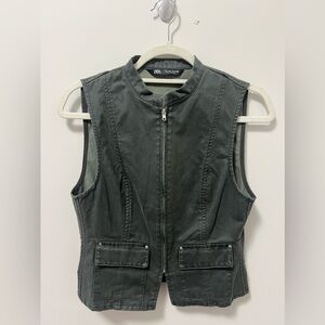 Zara Dark Gray Sleeveless Vest Top